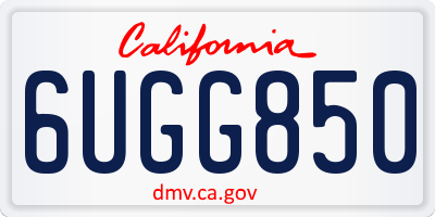 CA license plate 6UGG850
