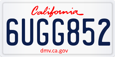 CA license plate 6UGG852