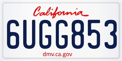 CA license plate 6UGG853