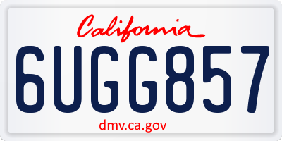 CA license plate 6UGG857