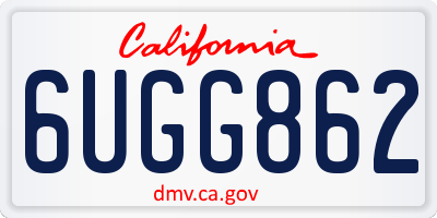 CA license plate 6UGG862