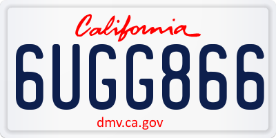 CA license plate 6UGG866