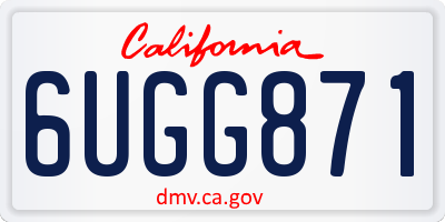 CA license plate 6UGG871