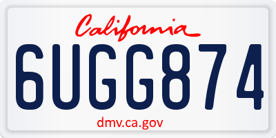 CA license plate 6UGG874