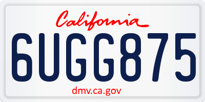 CA license plate 6UGG875
