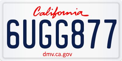 CA license plate 6UGG877
