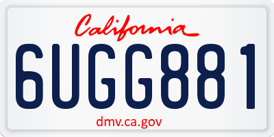 CA license plate 6UGG881