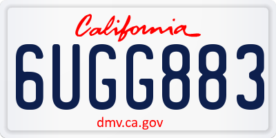 CA license plate 6UGG883