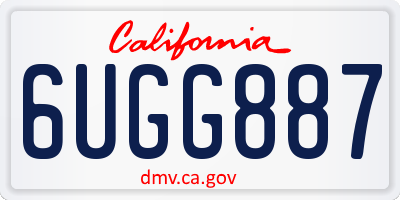 CA license plate 6UGG887