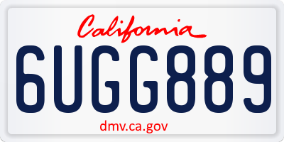 CA license plate 6UGG889