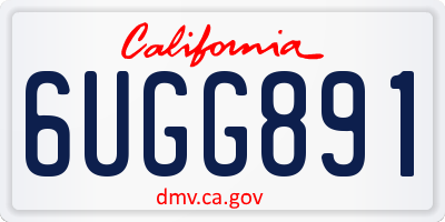 CA license plate 6UGG891