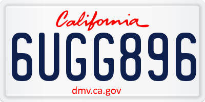 CA license plate 6UGG896