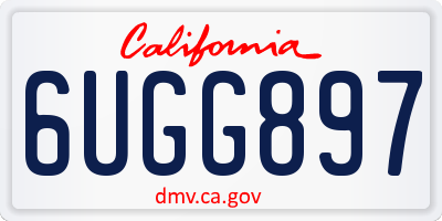 CA license plate 6UGG897