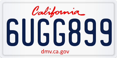 CA license plate 6UGG899