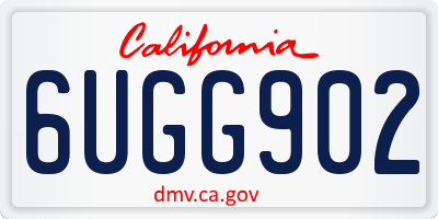 CA license plate 6UGG902