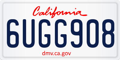 CA license plate 6UGG908