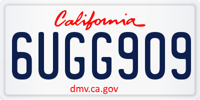 CA license plate 6UGG909