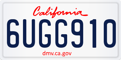 CA license plate 6UGG910