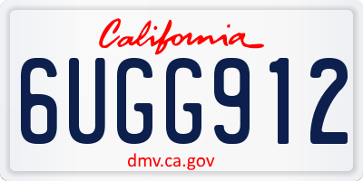 CA license plate 6UGG912