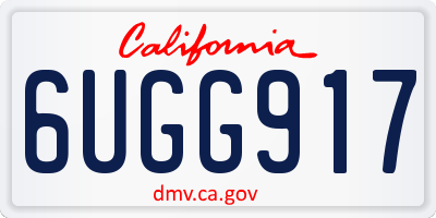 CA license plate 6UGG917