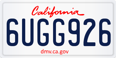 CA license plate 6UGG926