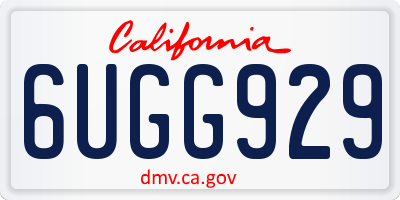 CA license plate 6UGG929