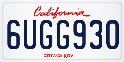 CA license plate 6UGG930