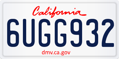 CA license plate 6UGG932