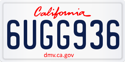 CA license plate 6UGG936