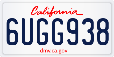CA license plate 6UGG938
