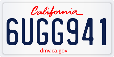 CA license plate 6UGG941