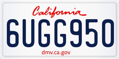 CA license plate 6UGG950