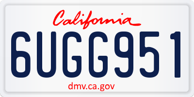 CA license plate 6UGG951