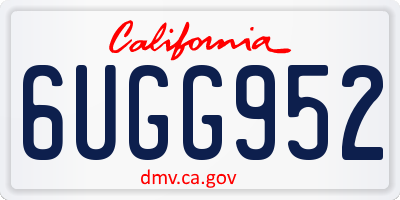 CA license plate 6UGG952
