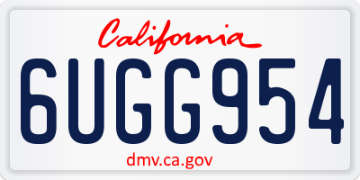 CA license plate 6UGG954