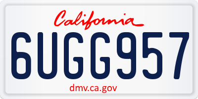 CA license plate 6UGG957