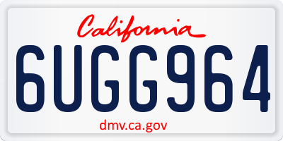 CA license plate 6UGG964