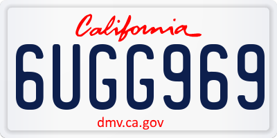CA license plate 6UGG969