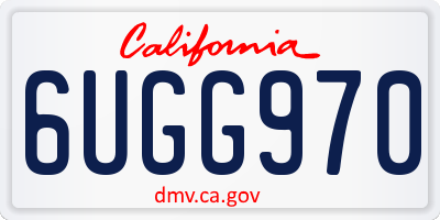 CA license plate 6UGG970