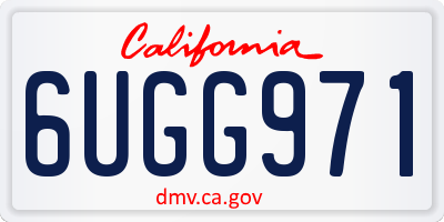 CA license plate 6UGG971