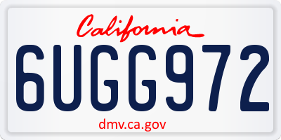 CA license plate 6UGG972