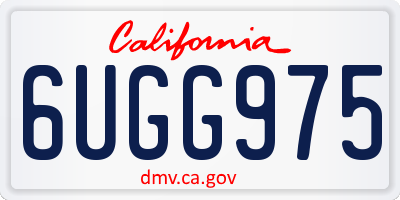 CA license plate 6UGG975