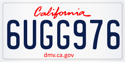 CA license plate 6UGG976