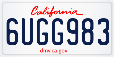 CA license plate 6UGG983