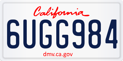 CA license plate 6UGG984
