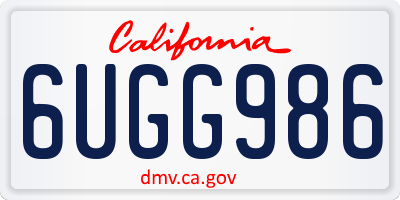CA license plate 6UGG986
