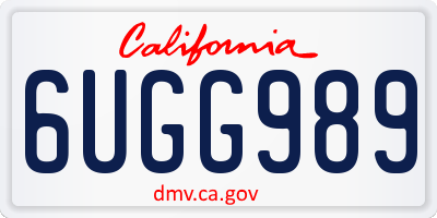 CA license plate 6UGG989
