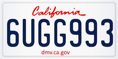 CA license plate 6UGG993