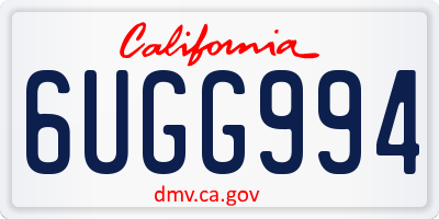 CA license plate 6UGG994
