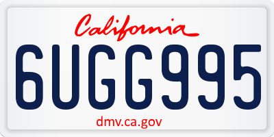 CA license plate 6UGG995